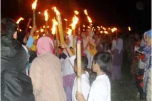 Kegiatan pawai Obor di Desa Susukan Kecamatan Cipicung